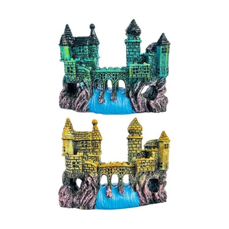 Aquarium-Schloss, mittelalterliche Burg, Höhlenburg, Unterschlupf für Kampffische, Reptilien, Salzwasserfische, Tanks, Pflanz