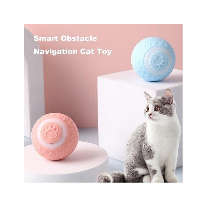 Interaktives Katzenrollball-Spielzeug, bewegungsaktivierter, automatisch beweglicher Smart Ball, per USB wiederaufladbarer Ha