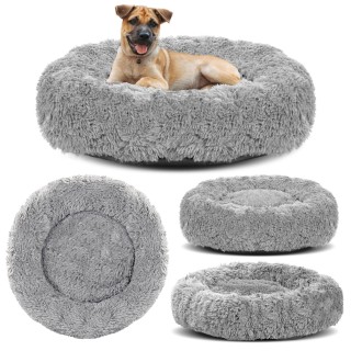 Hunde-/Katzenbett SHAGGY Hellgrau Langes Haar VERSCHIEDENE GRÖSSEN XS - 40 cm schlachtschiff grau