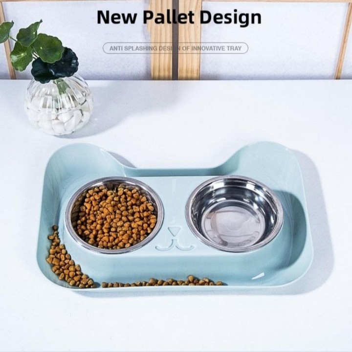 Doppel Pet Schüsseln Hundefutter Wasser Feeder Edelstahl Pet Trinken Feeder Dish Katze Welpen Fütterung Liefert Kleine Hund Z