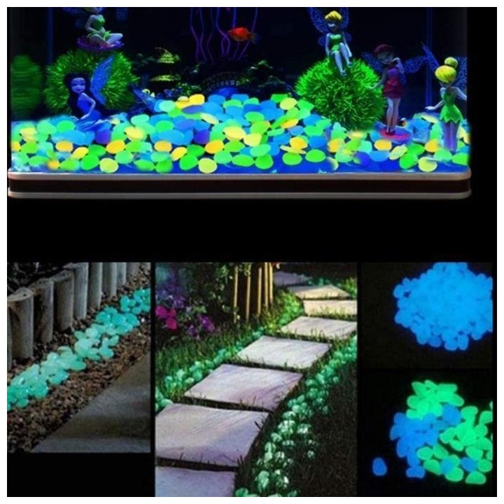 200 Stück Galet Lumineux Pierre Lumineuse Mehrfarbige Galets Jardin Décoratif Pierres Luminescentes Fluorescent Décor pour Pa