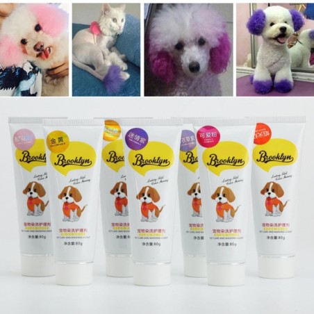 80g Haarfarbe für Haustiere, Hunde und Katzen, DIY-Färbemittel, buntes Hundehaar, helle Färbung, Farbstoffpigment, semiperman