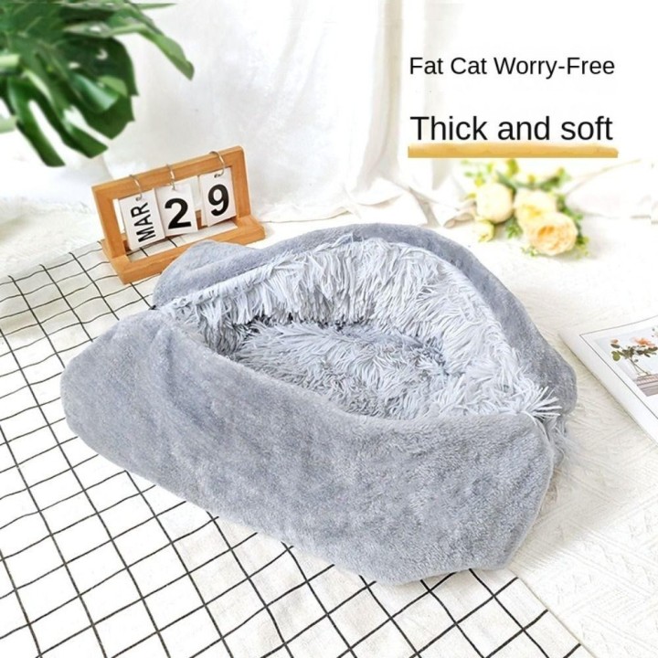 Winter-Schlafmatte für Haustiere, dickes Kätzchenbett, hochwertiges Katzenbett grau