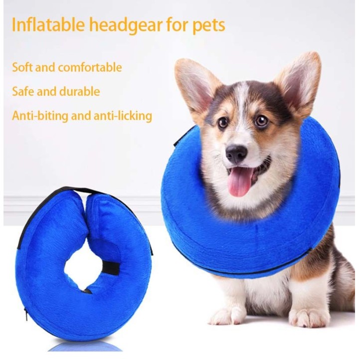 Aufblasbares Schutzhalsband für Hunde und Katzen, weiches elisabethanisches Halsband für kleine und große Hunde, Katzen, Hund