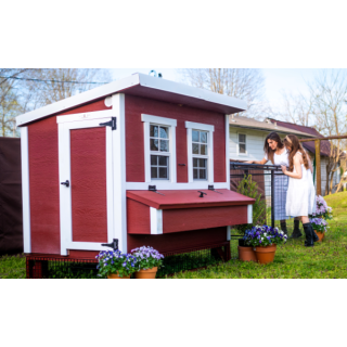 Großer Hühnerstall EZ Chicken Home 2,85m² Rot hergestellt in EU