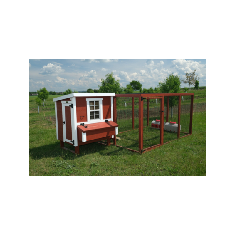 Hühnerauslauf Mitte EZ Chicken Home 5,84m² Rot, hergestellt in EU