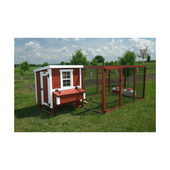 Hühnerauslauf Mitte EZ Chicken Home 5,84m² Rot, hergestellt in EU