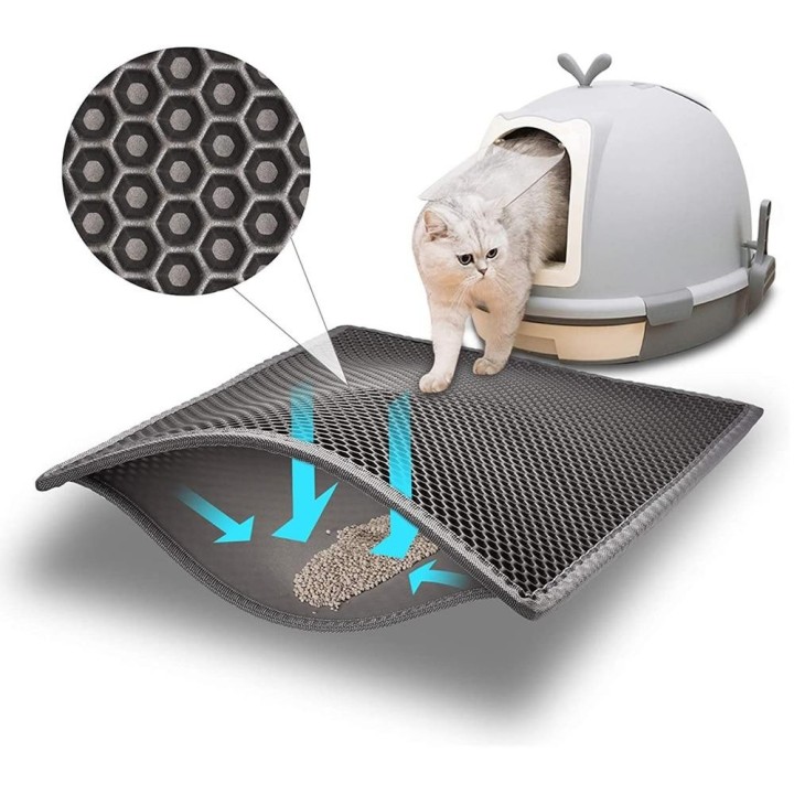 Haustier Katzenstreu Matte Wasserdichte EVA Doppel Schicht Katzenstreu Trapping Pet Katzentoilette Matte Sauber Pad Produkte