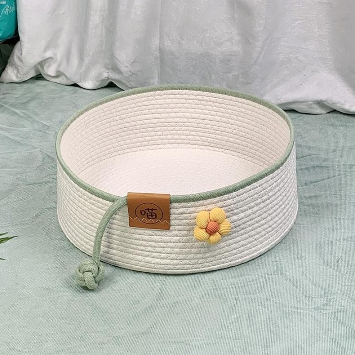 Katzennest Rattan Sommer Kühles Nest Katzennest Universal Katzenkratzbrett für alle Jahreszeiten Einteiliges Nest Tiefschlaf