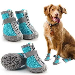 4 Stück Sommer-Hundeschuhe, rutschfeste Welpenstiefel für kleine Hunde, atmungsaktive Schuhe für Katzen, Chihuahuas, Socken f