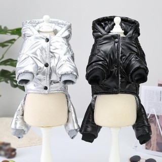 Wasserdichte Winterjacke für Hunde, mit Kapuze, für vier Beine, gepolsterte Jacke, Kleidung, superwarm, verdickter Baumwollma