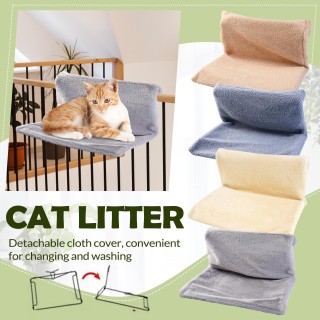 Plüsch-Katzenbett in L-Form, Katzenrahmen, hängendes Katzenbett, Katzenbett, hängender Nachttischhocker, Katzenfensterbank, K