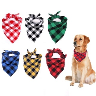 1 Pcs Große Plaid Bandana Für Dag Dick Hund Haustier Bandanas Schal Winter Baumwolle Haustier Liefert Hund Zubehör Mode Hund