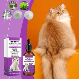 15 in 1 Katze Vitamin Ergänzung Natürliche Pflanzliche Zutaten Gesundheit Immunität Katze 60ml Haut und Boo U0L4 Black-One si