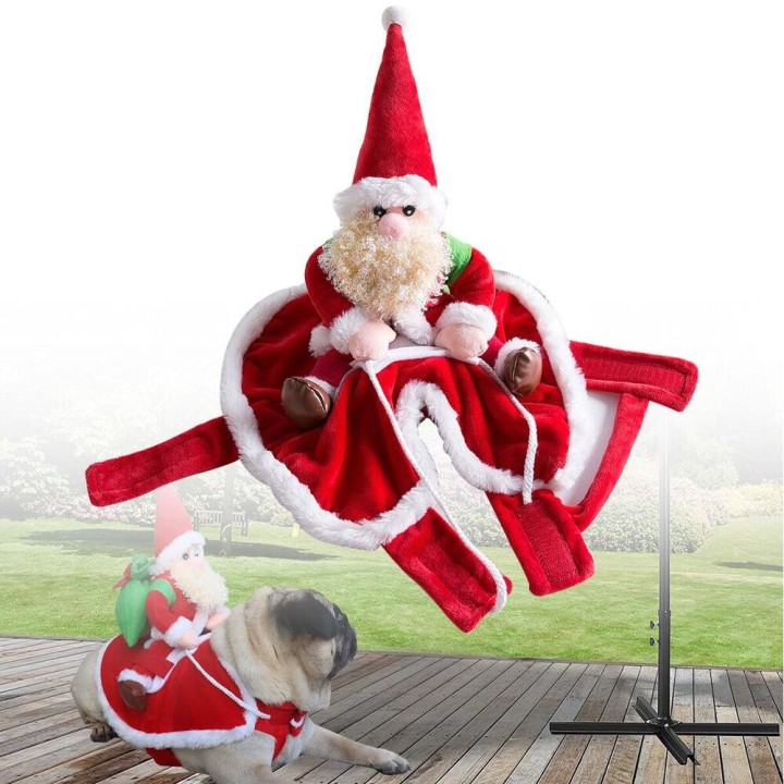Lustige Hunde Bekleidung Outfit Weihnachten Kleidung Haustier Mantel Hund Weihnachten Jacke Welpen Santa Hoodie L