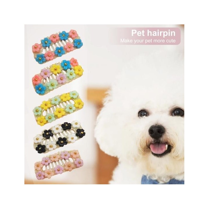 Haustier Haar Barrettes Blume Decor Hundesalon Edelstahl Mode Haustier Haar Clips für