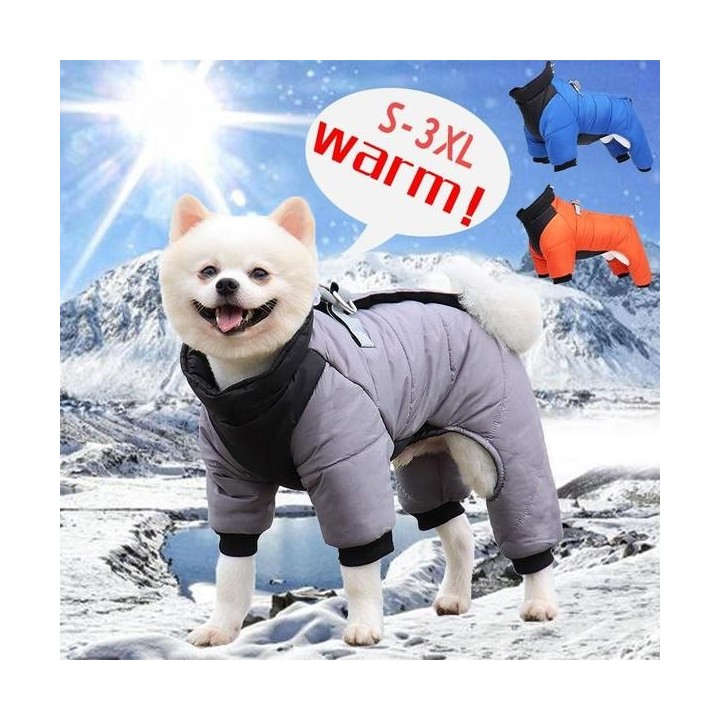 Hundemäntel für kleine und mittelgroße Hunde, Hundejacke, warmer Hunde-Wintermantel, winddichte Jacke, wendbar, reflektierend