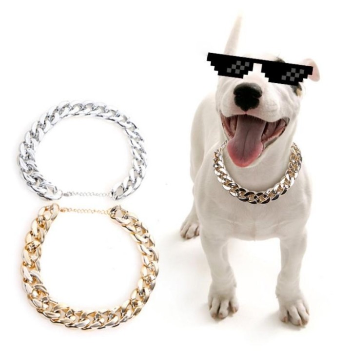 Hundekettenhalsband aus Kunststoff, modische und coole Halskette für kleine, mittelgroße und große Hundejungen