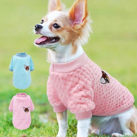 Welpen Hut Baumwolle Hunde Hundekleidung Haustier mit Herbst kleine Jacke Winter warme Daunen S blau