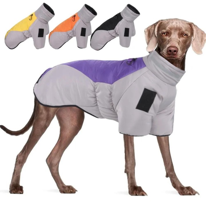 Reflektierende Winter-Kleidung für große Hunde, wasserdichte Hundejacke, Weste mit hohem Kragen, warme Haustier-Hundemantel-K