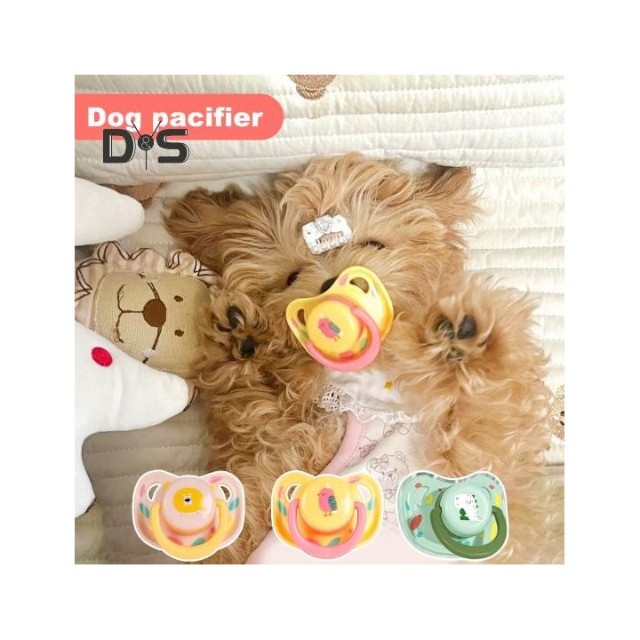 3 Stück Silikon-Schnuller für Hunde, drehbar, abnehmbar, tragbar, beruhigendes Kauspielzeug für Haustiere, klein, weich, für