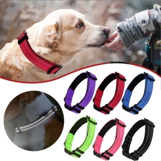 Reflektierendes Neopren-Hundehalsband aus Neopren, verstellbare Hundeleine, Haustier-Traktionsseil, Hund, Katze L dunkelblaue