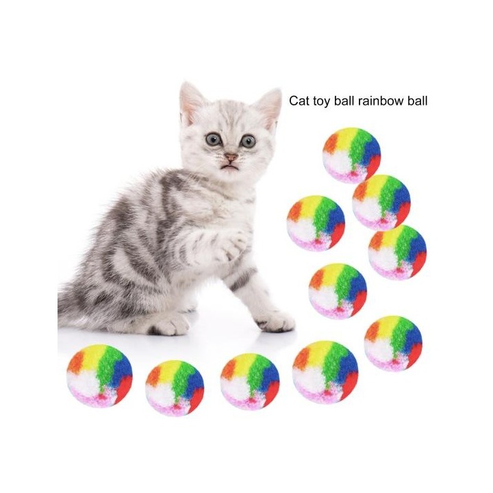 20 Stück Katzenspielzeug, stumm beständig, lindert handgemachte Biss, lustige Katzen, Langeweile, Polypropylen, Hüpfball, Spi