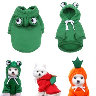 Hunde-Kapuzenpullover, Welpen-Basic-Pullover, Mantel, niedliche Karottenform, warme Jacke, Haustier-Kleidung für kaltes Wette