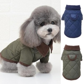 Haustier Kostüm Plaid Textur Cosplay Weiche Textur Verdickt Haustier Hunde Katzen Mantel Outfits für M dunkelblaue