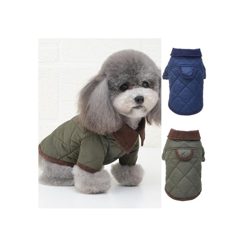Haustier Kostüm Plaid Textur Cosplay Weiche Textur Verdickt Haustier Hunde Katzen Mantel Outfits für M dunkelblaue