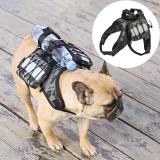 Taktischer Hundegeschirr-Rucksack, Nylon-Haustier-Trainingsweste mit selbsttragendem Rucksack-Hundegeschirr für kleine, mitte