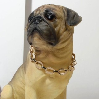 Haustier Kette Halsband geometrische Kette Dress-up goldene Farbe Metall Haustier Hunde Halskette Schleife