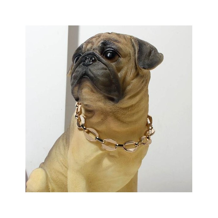 Haustier Kette Halsband geometrische Kette Dress-up goldene Farbe Metall Haustier Hunde Halskette Schleife