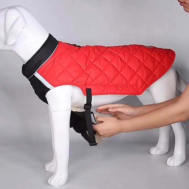 Warmer, reflektierender, wasserdichter, verdickter Wintermantel für Hunde M blau