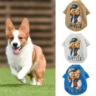 T-Shirt für Haustiere, strapazierfähig, elastisch, Ausschnitt, waschbar, bequem, Druck, Foto-Requisite, Polyester, Aussehen e