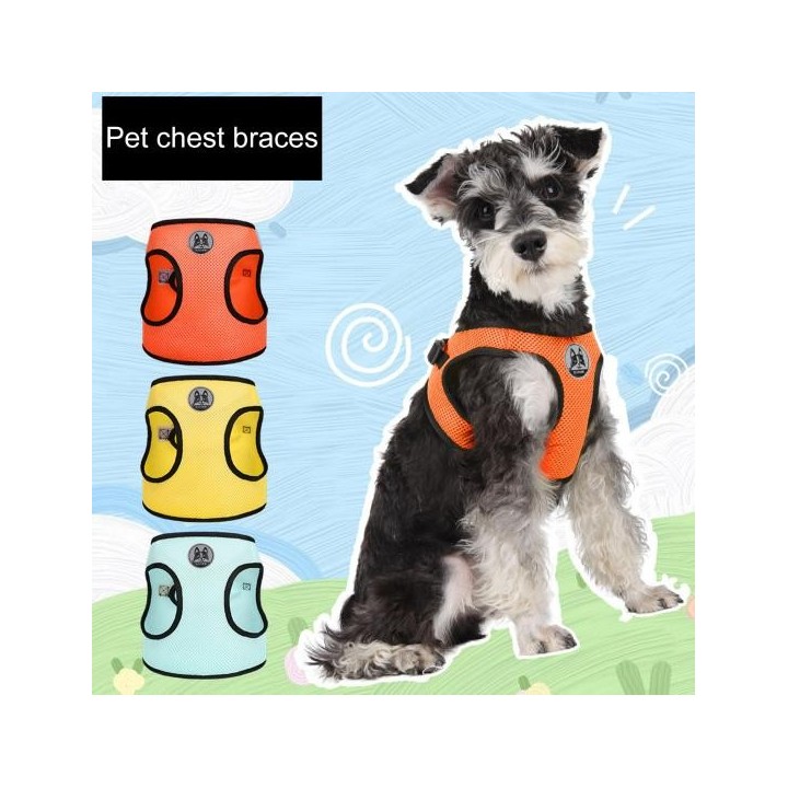 1 Set Haustier-Weste, Leine, Step-in-Geschirr ohne Zugverschlussband, ausbruchsicher, atmungsaktiv, Brustgeschirr für kleine