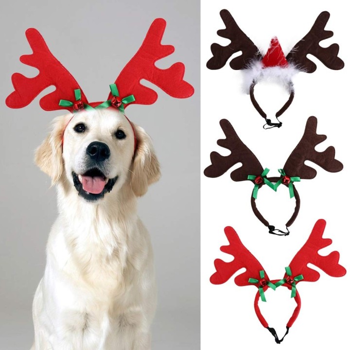 Kostüm Welpen Kätzchen Zubehör Hund Katze Stirnband Weihnachtsdekorationen Kopfbedeckung Heimtierbedarf Red Elk Antler