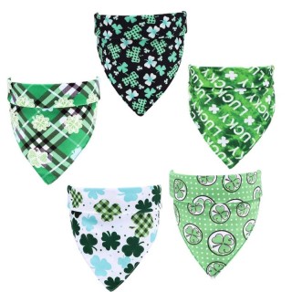 Lucky Green St. Patricks Day Haustier-Bandanas, Schal, Speicheltuch grün