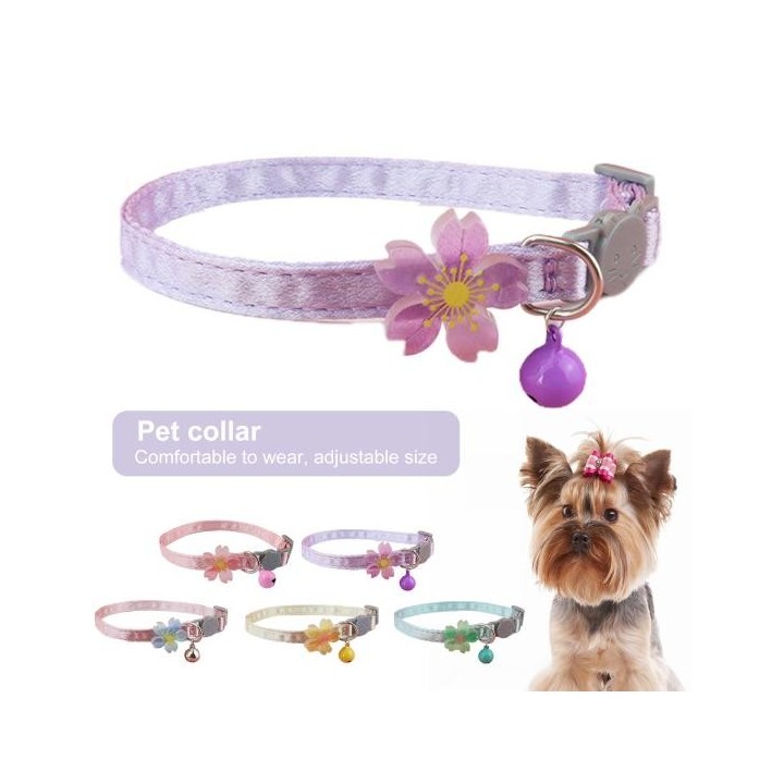 Katzenhalsband Nachtleuchtende Blume Anti-verloren Einstellbare Abtrünnigen Haustier Hunde Katzen Blume hellrosa