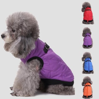 Haustier Welpen Hunde Winter Thermal Warme Kleidung Reißverschluss Jacke Gepolsterte Mantel Oberbekleidung XS violett
