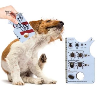 Zeckenentfernungskarte mit Lupe, leichter Zeckenentferner, Zeckenfänger mit Skala, leicht zu tragende kleine Zeckenkarte für