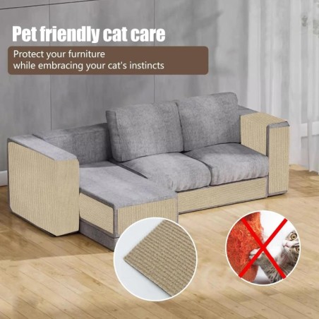 Katzenkratzmatte, Katzenteppich mit selbstklebendem, zuschneidbarem Katzenkratzbaumteppich, Katzenkratzmöbelschutz