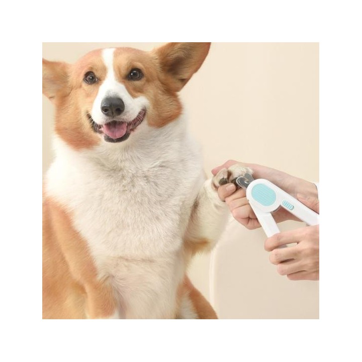 LED-Nagelknipser für Haustiere mit Sicherheitsschloss, leichter Katzen-Nagelknipser, LED-Leuchten, rostfrei rosa