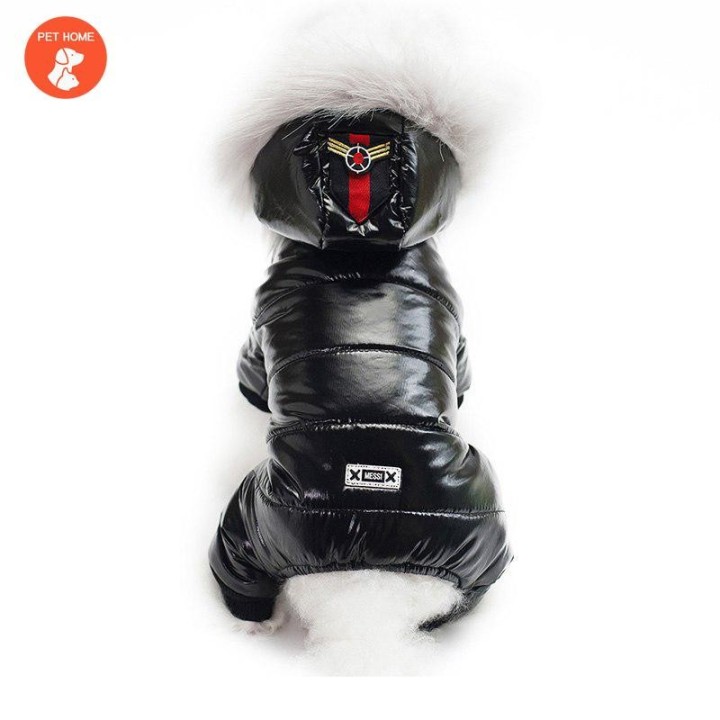 Haustier-Hundeoverall, Winter-Hundekleidung, weicher, warmer Welpenmantel, Skianzug für kleine Hunde, Kapuzenjacke S braun