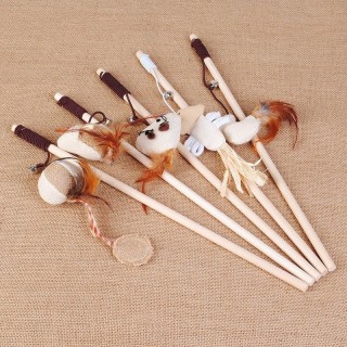 1 Pc Holz Maus Stäbe Spielzeug Umwelt Pet Tease Katze Spielzeug small fish
