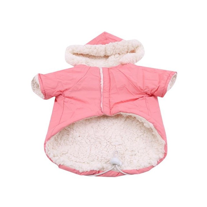 Winter-Hundekleidung für kleine Hunde, warme Daunenparka für Hunde, Kleidung für französische Bulldoggen, Mops L blau