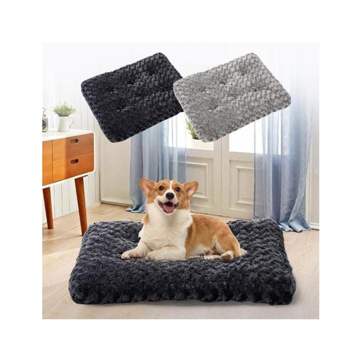Hundebett, weich, flauschig, abnehmbarer, waschbarer Bezug, rutschfeste Unterseite, wasserdicht, rechteckig, für große Hunde,