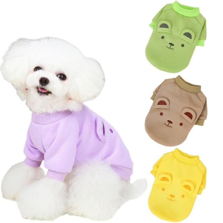 Niedliche Bären-Haustierkleidung für kleine und mittelgroße Hunde, Katzen, Jacke, warme Welpenweste, Mopsmantel, Chihuahua, f