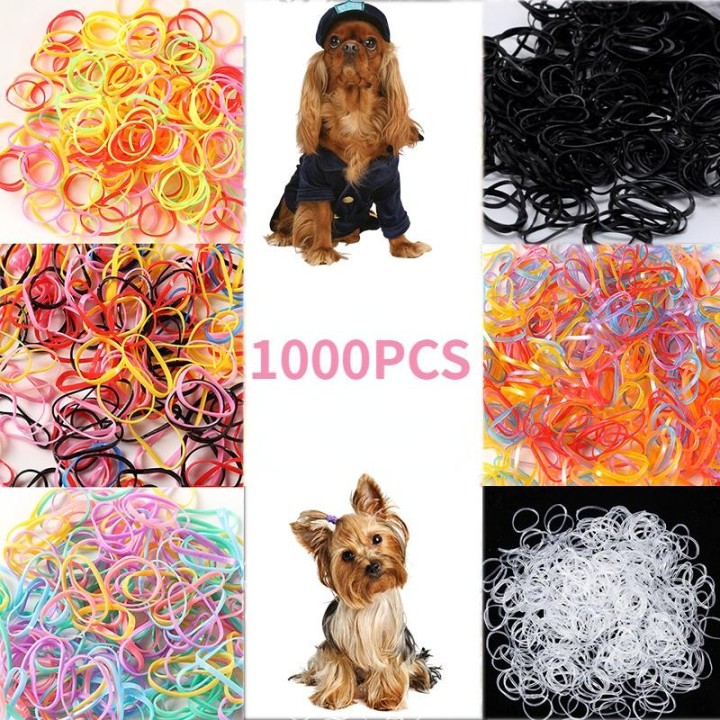 1000 teile/satz Elastisches Haarband Für Haustiere Niedliche Hundepflege-haar-accessoires Durchmesser 0,87 zoll Buntes Welpen