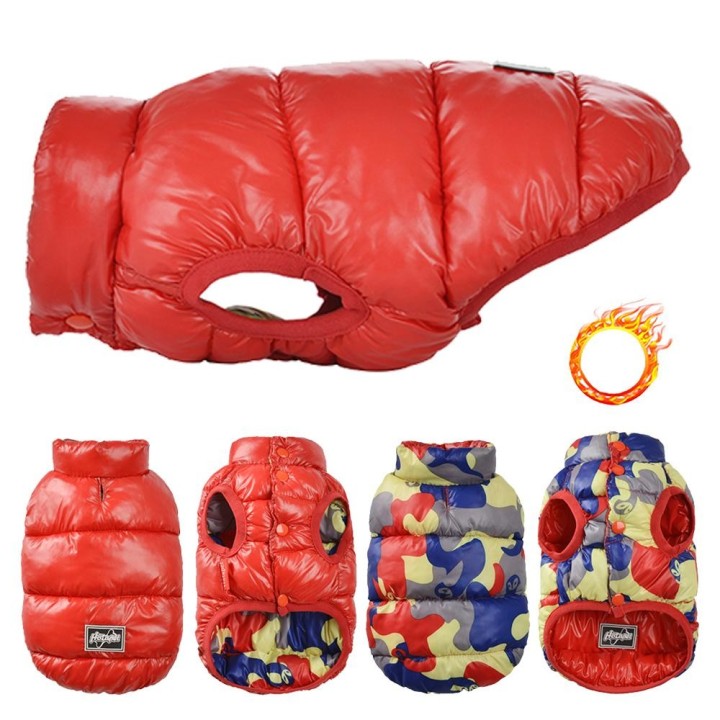 Winter-Hundekleidung für kleine Hunde, Katzen, Hundemantel für kaltes Wetter, wendbar, wasserdicht, leicht, Weste, Jacke, war